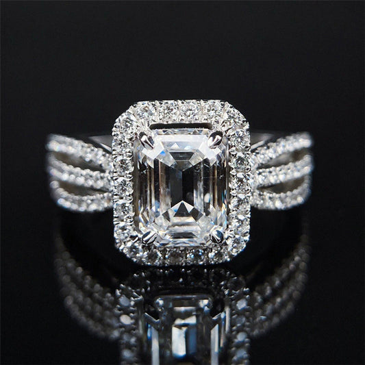 Wholesale Women's Copper Ring With Geometric Zircon Design