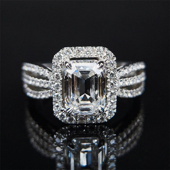 Wholesale Women's Copper Ring With Geometric Zircon Design
