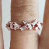 Wholesale Women's Copper Ring With Geometric Zircon Design