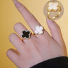 Wholesale Women's Copper Ring With Micro Inlaid Zircon And Geometric Pattern In Simple Style 18K Gold Plated Four Leaf Clover Shape
