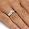 Wholesale Women's Copper Ring With Microinlaid Zircon And Geometric Design