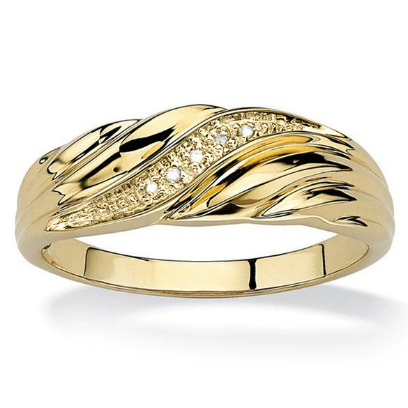 Wholesale Women's Copper Ring With Microinlaid Zircon And Geometric Design
