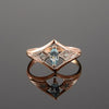 Wholesale Women's Copper Rings Inlaid With Horse Eye Zircon Geometric V Shaped Classic Diamond Style