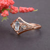 Wholesale Women's Copper Rings Inlaid With Horse Eye Zircon Geometric V Shaped Classic Diamond Style