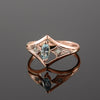 Wholesale Women's Copper Rings Inlaid With Horse Eye Zircon Geometric V Shaped Classic Diamond Style
