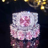 Wholesale Women's Copper Rings With Geometric Design And Inlaid Zircon