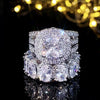 Wholesale Women's Copper Rings With Geometric Design And Inlaid Zircon