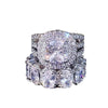 Wholesale Women's Copper Rings With Geometric Design And Inlaid Zircon