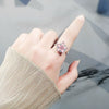 Wholesale Women's Copper Rotating Flower Decompression Antianxiety Ring Set With Pink Zircon And Electroplating Treatment