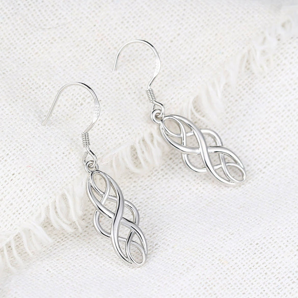 Wholesale Women's Copper 925 Silver Ear Hook Hollow Geometric Ear Drop Goldplated Earrings
