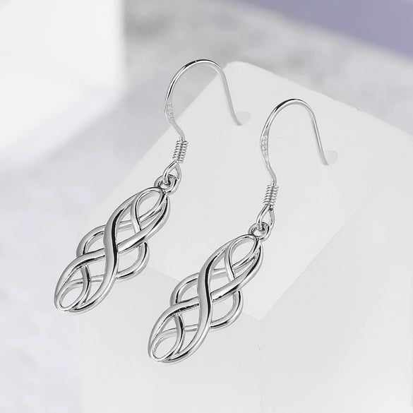 Wholesale Women's Copper 925 Silver Ear Hook Hollow Geometric Ear Drop Goldplated Earrings