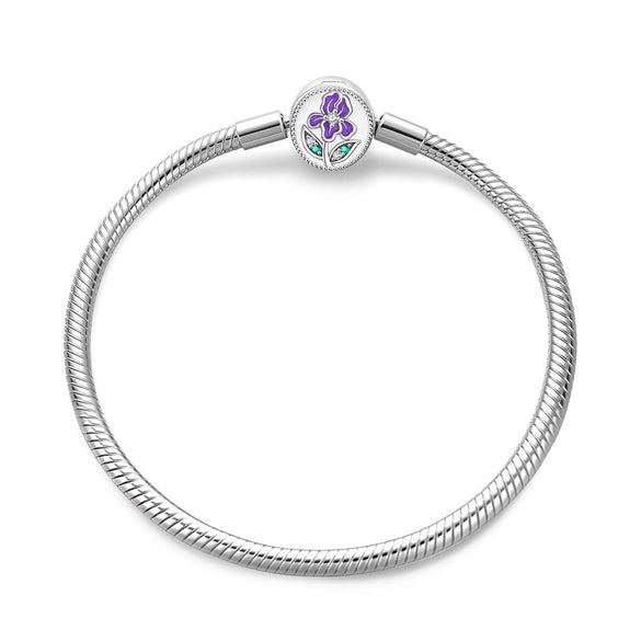 Wholesale Women's Copper Silverplated Charm Bracelet With Butterfly Iris Flower Heart Star Moon Pendant Bead Electroplating Original Design