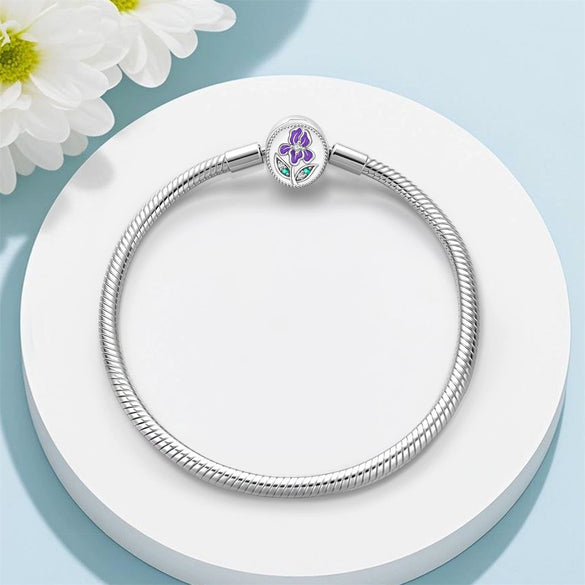 Wholesale Women's Copper Silverplated Charm Bracelet With Butterfly Iris Flower Heart Star Moon Pendant Bead Electroplating Original Design