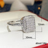 Wholesale Women's Copper Silverplated Ring With Full Diamond Zircon And Geometric Design