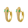 Wholesale Women's Copper Snake Ear Ring With Microinlaid Zircon And Electroplating Animal Zodiac Style