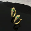 Wholesale Women's Copper Snake Ear Ring With Microinlaid Zircon And Electroplating Animal Zodiac Style