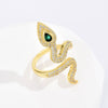 Wholesale Women's Copper Snakeshaped Geometric Microinlay Open Ring