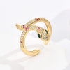 Wholesale Women's Copper Snakeshaped Geometric Microinlay Open Ring