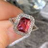 Wholesale Women's Copper Square Geometric Zircon Engagement Proposal Ring