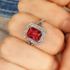 Wholesale Women's Copper Square Geometric Zircon Engagement Proposal Ring