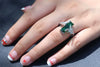 Wholesale Women's Copper Square Ring Inlaid With Rainbow Gemstone And Zircon