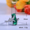 Wholesale Women's Copper Square Ring Inlaid With Rainbow Gemstone And Zircon