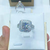 Wholesale Women's Copper Square Ring With Four Claw Inlaid Zircon And Geometric Design