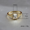 Wholesale Women's Copper Square Zircon Micro Set Geometric Ring
