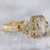 Wholesale Women's Copper Square Zircon Micro Set Geometric Ring