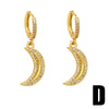Wholesale Women's Copper Star Moon Earrings