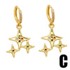 Wholesale Women's Copper Star Moon Earrings
