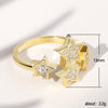 Wholesale Women's Copper Star Ring With Zircon Design