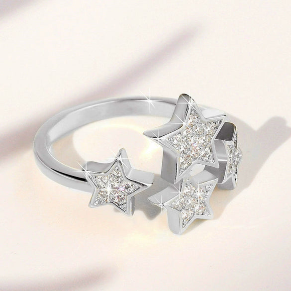 Wholesale Women's Copper Star Ring With Zircon Design