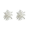 Wholesale Women's Copper Stud Earrings With Geometric Design Microinlaid Zircon And Electroplated 925 Silver Needle Flower Style