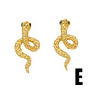 Wholesale Women's Copper Stud Earrings With Zircon Inlay And Animal Zodiac Pattern