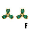 Wholesale Women's Copper Stud Earrings With Zircon Inlay And Animal Zodiac Pattern
