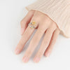 Wholesale Women's Copper Sunflower Ring With Geometric Pattern And Electroplating Process