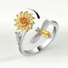 Wholesale Women's Copper Sunflower Ring With Geometric Pattern And Electroplating Process