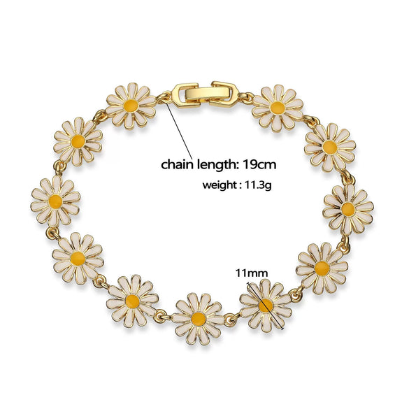 Wholesale Women's Copper Sweet Style Flower Shape Oil Dropping Bracelet