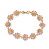 Wholesale Women's Copper Sweet Style Flower Shape Oil Dropping Bracelet