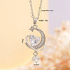 Wholesale Women's Copper Titanium Steel Heart Shape Pendant Necklace With Mixed Gemstone Inlay Electroplating Light Luxury Style O Chain
