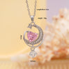 Wholesale Women's Copper Titanium Steel Heart Shape Pendant Necklace With Mixed Gemstone Inlay Electroplating Light Luxury Style O Chain