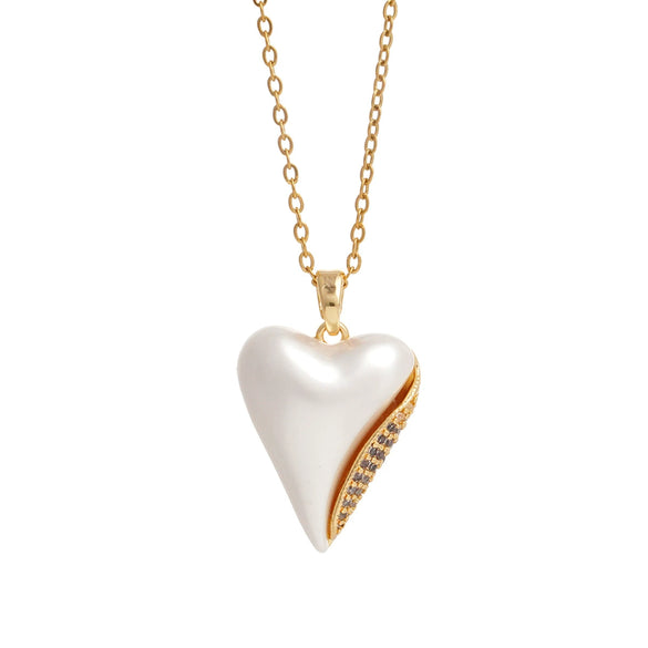 Wholesale Women's Copper Titanium Steel Love Simple Temperament Peach Heart Pendant Doublesided Clavicle Chain Jewelry With Electroplating And Mixed Gemstone Inlay