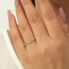 Wholesale Women's Copper Twist Open Ring With Micro Inlaid Artificial Gem And Semiprecious Stone