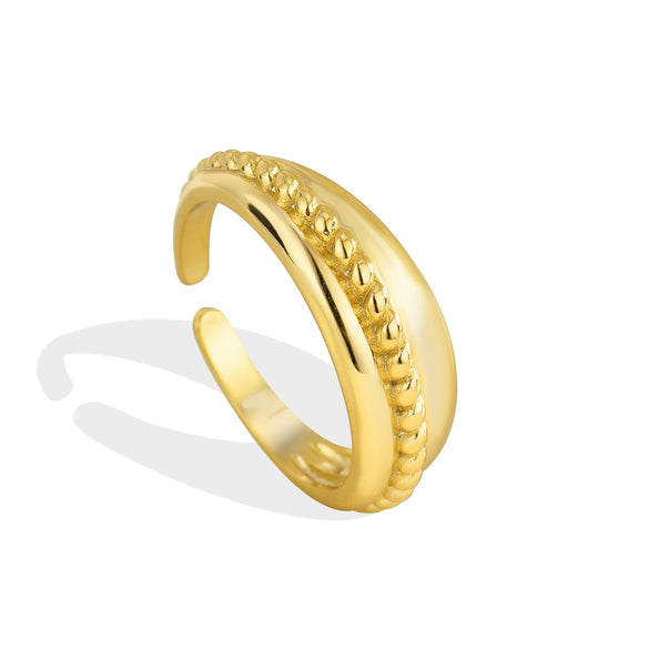 Wholesale Women's Copper Twist Wavy Open Finger Ring With Electroplating