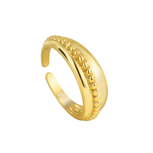 Wholesale Women's Copper Twist Wavy Open Finger Ring With Electroplating