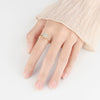 Wholesale Women's Copper Universal Rotating Fidget Anxiety Relief Opening Adjustable Ring With Geometric Style