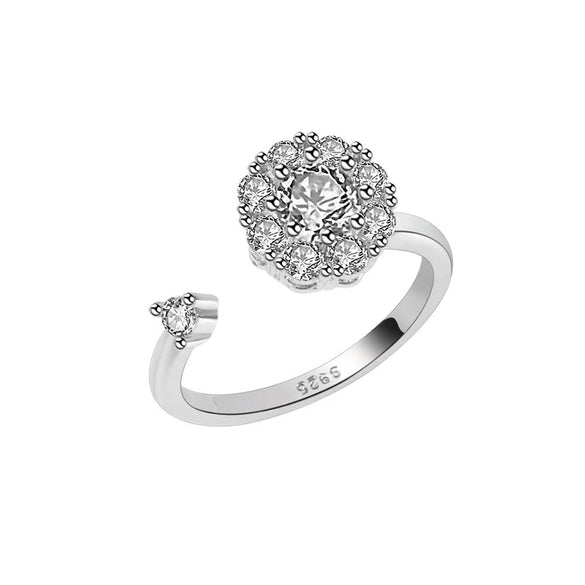 Wholesale Women's Copper Universal Rotating Fidget Anxiety Relief Opening Adjustable Ring With Geometric Style