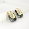 Wholesale Women's Copper Ushaped Colorful Resin Earrings With Electroplating