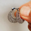 Wholesale Women's Copper Vintage Hollow Woven Pattern Ushaped Electroplated Earrings